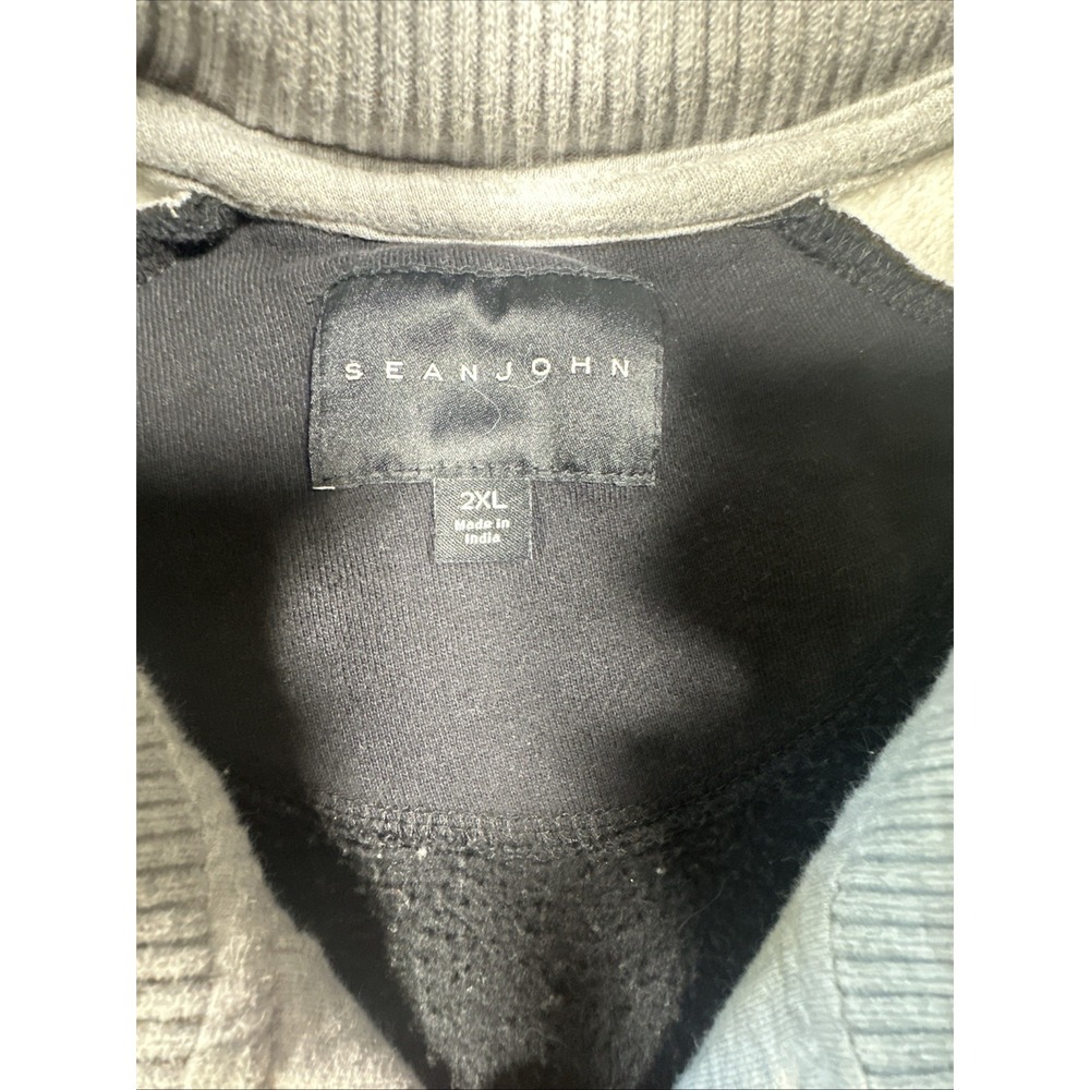 Sean John Jacket Mens 2XL Gray, Black Color Block, Full Zip-Up Logo Track - Picture 4 of 9
